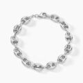 Bracelets sur Grenoble : Histoire d'Or Bracelet Carrus Maille Grain De Cafe Argent Blanc