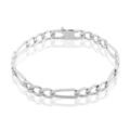 Histoire d'Or Bracelet Vivian Maille Alternee 1/3 Argent Blanc