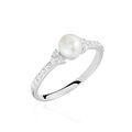 Histoire d'Or Bague Florenty Argent Blanc Perle De Culture Et Oxyde De Zirconium