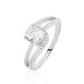 Histoire d'Or Bague Solitaire Maggy Argent Blanc Oxyde De Zirconium
