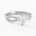 Histoire d'Or Bague Solitaire Essie Argent Blanc Oxyde De Zirconium