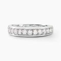 Histoire d'Or Demi Alliance Heket Argent Blanc Oxyde De Zirconium