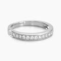 Histoire d'Or Demi Alliance Heket Argent Blanc Oxyde De Zirconium