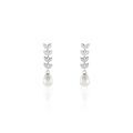 Histoire d'Or Boucles D'oreilles Pendantes Giacobbe Argent Blanc Perle De Culture