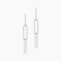 Histoire d'Or Boucles D'oreilles Pendantes Chiarina Argent Blanc