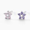 Histoire d'Or Boucles D'oreilles Puces Purple Bloom Argent Blanc Oxyde De Zirconium