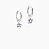 Histoire d'Or Cr&eacute;oles Purple Bloom Argent Blanc Oxyde De Zirconium