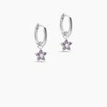 Histoire d'Or Cr&eacute;oles Purple Bloom Argent Blanc Oxyde De Zirconium