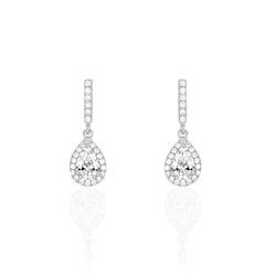 Histoire d'Or Boucles D'oreilles Pendantes Briony Argent Blanc Oxyde De Zirconium