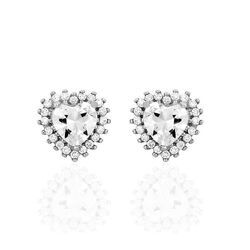 Histoire d'Or Boucles D'oreilles Puces Calvi Argent Blanc Oxyde De Zirconium