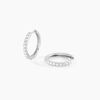 Histoire d'Or Cr&eacute;oles Classique Argent Blanc Jussi Oxyde De Zirconium