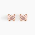 Histoire d'Or Boucles D'oreilles Puces Anne-lise Argent Rose Oxyde De Zirconium