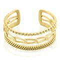 Histoire d'Or Bracelet Manchette Elain Acier Jaune
