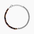 Bracelets sur Grenoble : Histoire d'Or Bracelet Acier Blanc Christiano ?il De Tigre Onyx