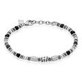 Histoire d'Or Bracelet Cliff Acier Gris Labradorite H&eacute;matite Oxyde De Zirconium
