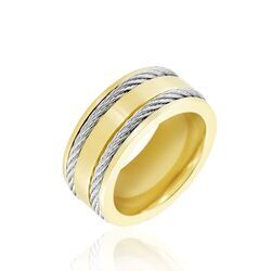 Histoire d'Or Bague Andro Acier Bicolore