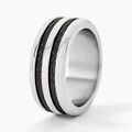 Histoire d'Or Bague Men's Steel Acier Blanc
