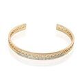 Bijoux sur Grenoble : Histoire d'Or Bracelet Jonc Zoila Plaqu&eacute; Or Pierre De Synthese Et Oxyde