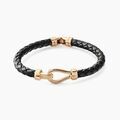 Histoire d'Or Bracelet Plaqu&eacute; Or Steve Cuir