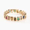 Histoire d'Or Bague Plaqu&eacute; Or Jaune Ethem Anneau Pierres Multicolores