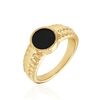 Histoire d'Or Chevali&egrave;re Plaqu&eacute; Or Jaune Haakon Onyx