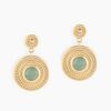 Histoire d'Or Boucles D'oreilles Pendantes Hugolin Plaqu&eacute; Or Aventurine