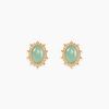 Histoire d'Or Boucles D'oreilles Puces Vintage Love Plaqu&eacute; Or Jaune Aventurine