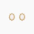 Histoire d'Or Boucles D'oreilles Puces Vintage Love Plaqu&eacute; Or Jaune Pierre De Lune
