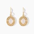 Histoire d'Or Boucles D'oreilles Pendantes Linna Plaqu&eacute; Or Jaune Pierre De Lune