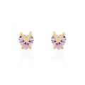 Histoire d'Or Boucles D'oreilles Puces Abelinia Plaqu&eacute; Or Jaune Oxyde De Zirconium