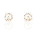 Histoire d'Or Boucles D'oreilles Puces Lila Plaqu&eacute; Or Jaune Oxyde De Zirconium