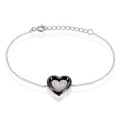 Histoire d'Or Bracelet Ana-paula Argent Blanc C&eacute;ramique Et Oxyde De Zirconium