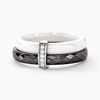 Histoire d'Or Bague Barette Bicolore Ceramique Argent Blanc Oxyde De Zirconium