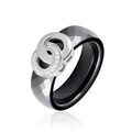 Histoire d'Or Bague Argent Blanc Val&eacute;rie Oxyde De Zirconium Et C&eacute;ramique