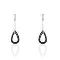 Histoire d'Or Boucles D'oreilles Pendantes Amaris Argent Blanc C&eacute;ramique Et Oxyde
