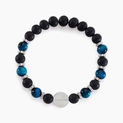 Bracelet Jourdan Homme 1921 Acier Blanc ?il De Tigre Onyx