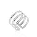 Histoire d'Or Bague Ajustable Adel Acier Blanc