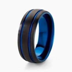Jourdan Bague Acier Bleu