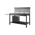 Petit &eacute;lectrom&eacute;nager sur Brignais : FORGE ADOUR Table roulante cr&eacute;dence acier pour plancha