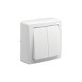 Electricit&eacute; sur Annecy : Interrupteur en saillie blok double va-et-vient blok blanc blanc 1 pi&egrave;ce(s) monobloc en saillie double va-et-vient 1 - debflex