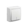 Electricit&eacute; sur Annecy : Interrupteur en saillie blok bouton poussoir blok lumineux blanc blanc 1 pi&egrave;ce(s) monobloc en saillie 1 poussoir lumineux - debflex