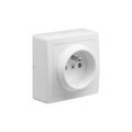 Electricit&eacute; sur Annecy : Prise en saillie blok prise 2p+t blok blanc blanc 1 pi&egrave;ce(s) monobloc 1 2p+t en saillie standard - debflex