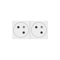 Electricit&eacute; sur Annecy : Prise &agrave; encastrer mosaic blanc 1 pi&egrave;ce(s) double prise de courant surface pr&eacute;-c&acirc;bl&eacute;e mosaic blanc &agrave; encastrer monobloc 2 2p+t horitonzal - legrand snc