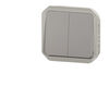 Interrupteur va-et-vient double Legrand Plexo? gris composable