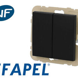Interrupteur va-et-vient double noir mat Efapel Logus 90