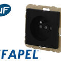 Prise de courant 16A 2P+T noire mat Efapel Logus 90