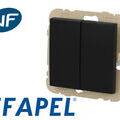 Poussoir double noir mat Efapel Logus 90