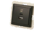 Prise chargeur USBA+C double noire Efapel Logus 90