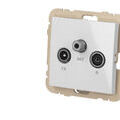 Prise TV + FM + SAT blanc Efapel Logus 90