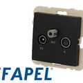 Prise TV + FM + SAT noire mat Efapel Logus 90
